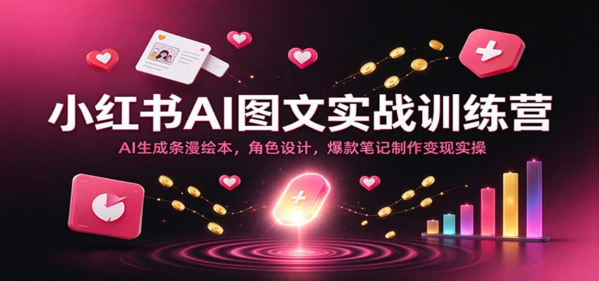 小红书AI图文实战训练营：AI生成条漫绘本，角色设计，爆款笔记制作变现实操亿创资源网_优质资源分享平台_一站式资源获取亿创资源网 | 优质资源分享平台_一站式资源获取