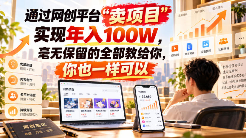 通过网创平台“卖项目”实现年入100W,毫无保留的全部教给你,你也一样可以!【揭秘】亿创资源网_优质资源分享平台_一站式资源获取亿创资源网 | 优质资源分享平台_一站式资源获取