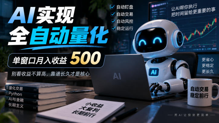 AI实现全自动量化，单窗口月入收益500，别看收益不算高，靠谱长久才是核心【揭秘】亿创资源网_优质资源分享平台_一站式资源获取亿创资源网 | 优质资源分享平台_一站式资源获取