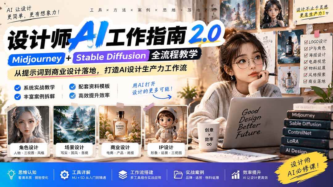（20562期）《设计师AI工作指南 2.0》-无水印课：从思维落地，解锁 AI 设计生产力亿创资源网_优质资源分享平台_一站式资源获取亿创资源网 | 优质资源分享平台_一站式资源获取