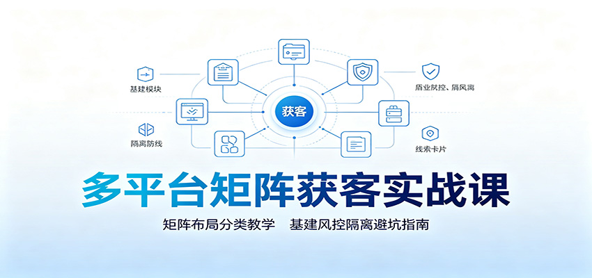 多平台矩阵获客实战课：矩阵布局分类教学，基建风控隔离避坑指南亿创资源网_优质资源分享平台_一站式资源获取亿创资源网 | 优质资源分享平台_一站式资源获取