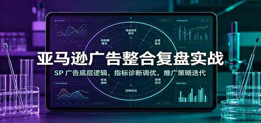 亚马逊广告整合复盘实战：SP广告底层逻辑，指标诊断调优，推广策略迭代