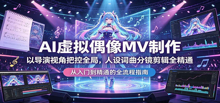 AI虚拟偶像MV制作：以导演视角把控全局，人设词曲分镜剪辑全精通亿创资源网_优质资源分享平台_一站式资源获取亿创资源网 | 优质资源分享平台_一站式资源获取