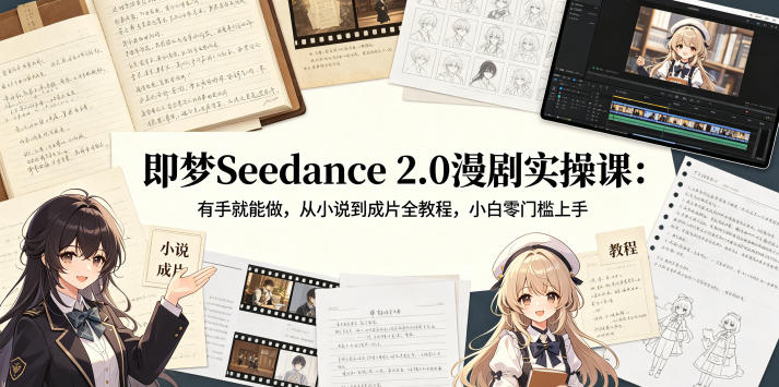 即梦Seedance 2.0漫剧实操课：有手就能做，从小说到成片全教程，小白零门槛上手亿创资源网_优质资源分享平台_一站式资源获取亿创资源网 | 优质资源分享平台_一站式资源获取