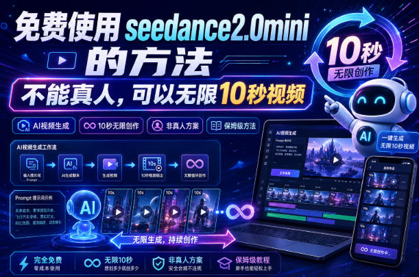 免费使用seedance2.0mini的方法，不能真人，可以无限10秒视频，9图+3音频参考亿创资源网_优质资源分享平台_一站式资源获取亿创资源网 | 优质资源分享平台_一站式资源获取