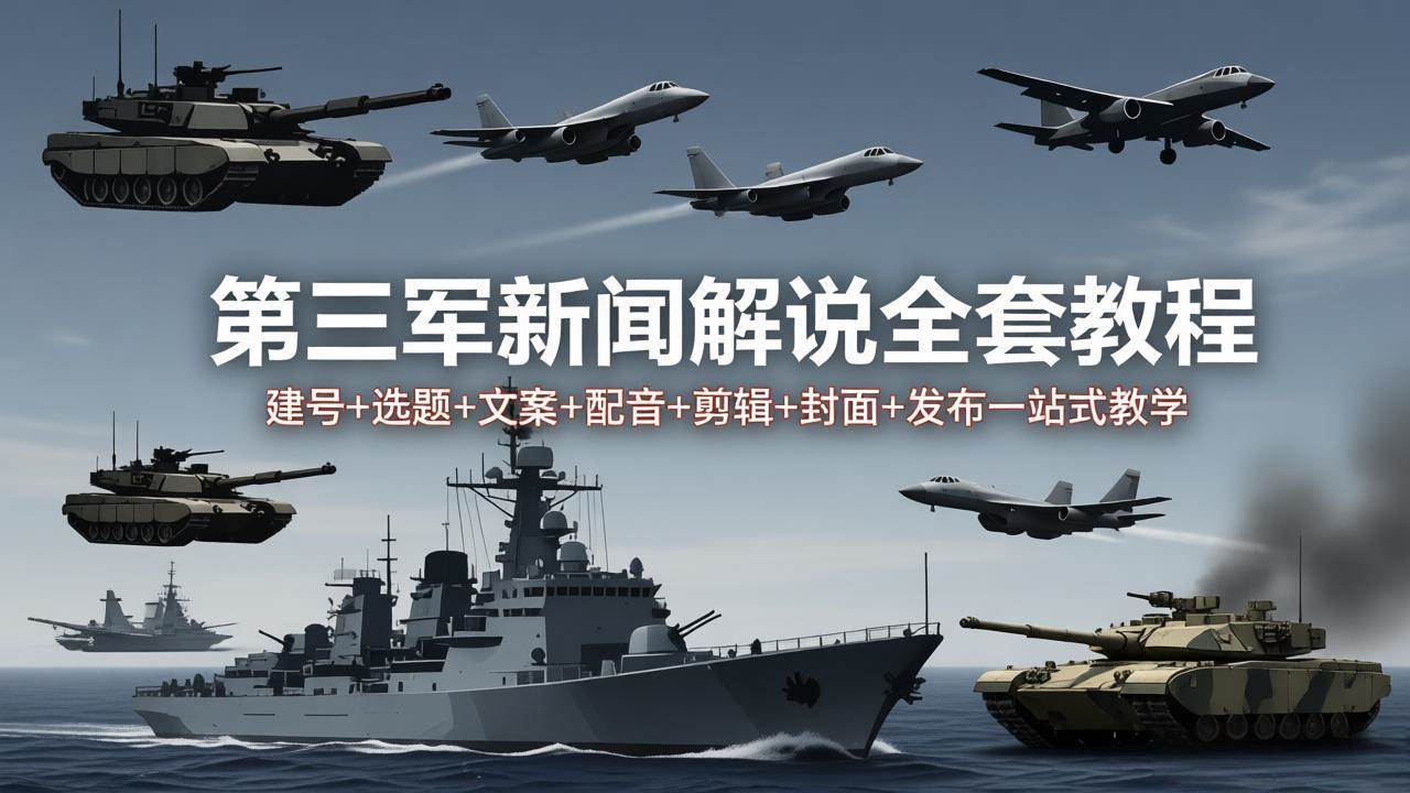 （18081期）第三军迷新闻解说全套教程：建号+选题+文案+配音+剪辑+封面+发布一站式教学亿创资源网_优质资源分享平台_一站式资源获取亿创资源网 | 优质资源分享平台_一站式资源获取