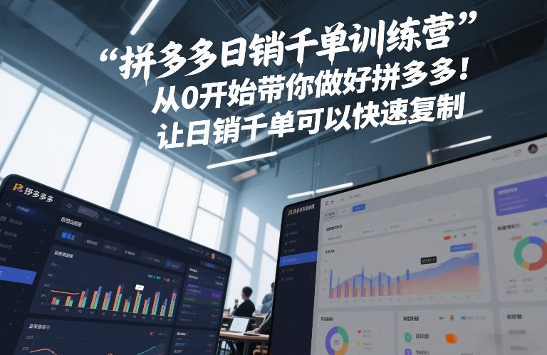 拼多多日销千单训练营，从0开始带你做好拼多多，让日销千单可以快速复制(更新26年7月)亿创资源网_优质资源分享平台_一站式资源获取亿创资源网 | 优质资源分享平台_一站式资源获取