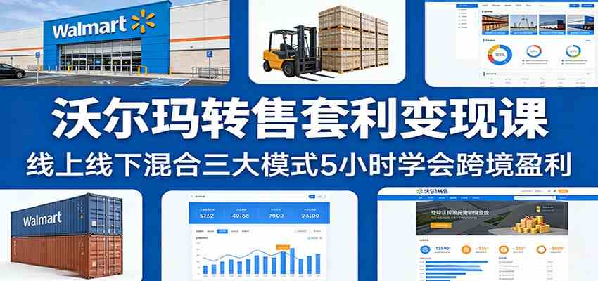 沃尔玛转售套利变现课：线上线下混合三大模式5小时学会跨境盈利亿创资源网_优质资源分享平台_一站式资源获取亿创资源网 | 优质资源分享平台_一站式资源获取