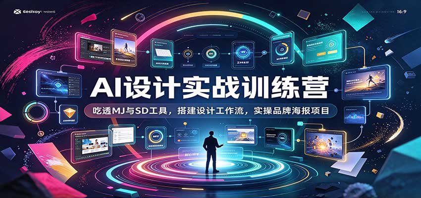 AI设计实战训练营:吃透MJ与SD工具,搭建设计工作流,实操品牌海报项目亿创资源网_优质资源分享平台_一站式资源获取亿创资源网 | 优质资源分享平台_一站式资源获取