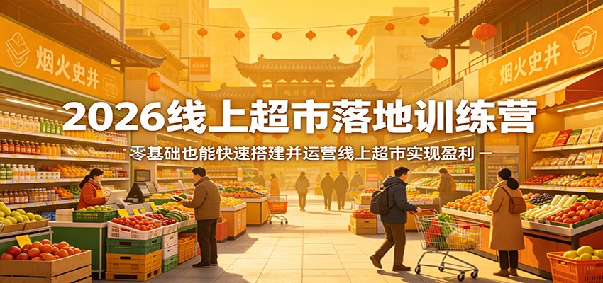 2026线上超市落地训练营，零基础也能快速搭建并运营线上超市实现盈利亿创资源网_优质资源分享平台_一站式资源获取亿创资源网 | 优质资源分享平台_一站式资源获取