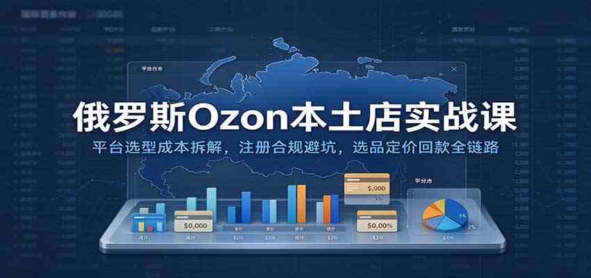 俄罗斯Ozon本土店实战课：平台选型成本拆解，注册合规避坑，选品定价回款全链路亿创资源网_优质资源分享平台_一站式资源获取亿创资源网 | 优质资源分享平台_一站式资源获取