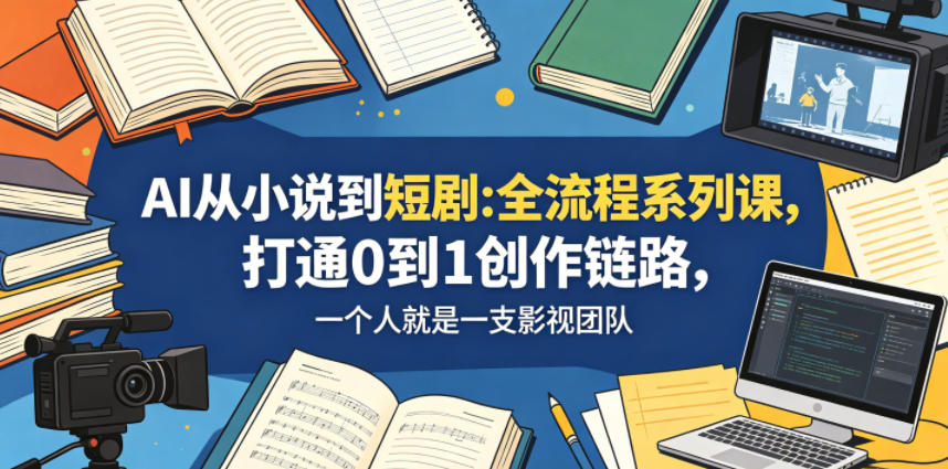 AI从小说到短剧全流程系列课，打通0到1创作链路，一个人就是一支影视团队亿创资源网_优质资源分享平台_一站式资源获取亿创资源网 | 优质资源分享平台_一站式资源获取