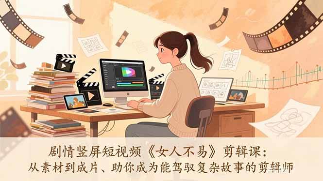 (17305期)剧情竖屏短视频《女人不易》剪辑课:从素材到成片、助你成为能驾驭复杂故事的剪辑师 (17305期)剧情竖屏短视频《女人不易》剪辑课:从素材到成片、助你成为能驾驭复杂故事的剪辑师