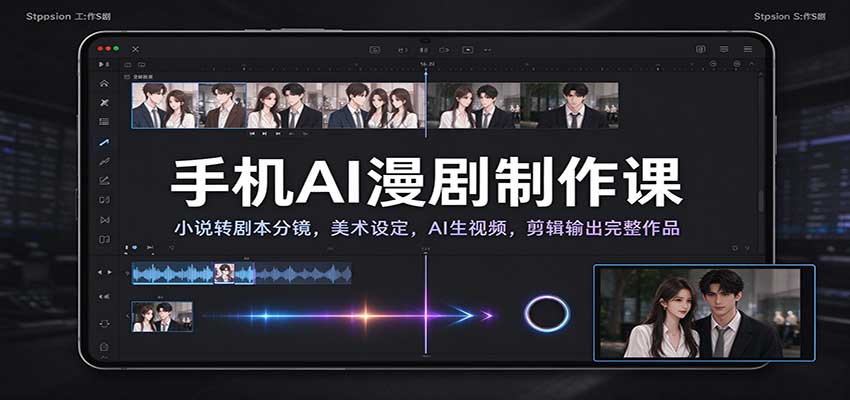手机AI漫剧制作课：小说转剧本分镜，美术设定，AI生视频，剪辑输出完整作品亿创资源网_优质资源分享平台_一站式资源获取亿创资源网 | 优质资源分享平台_一站式资源获取