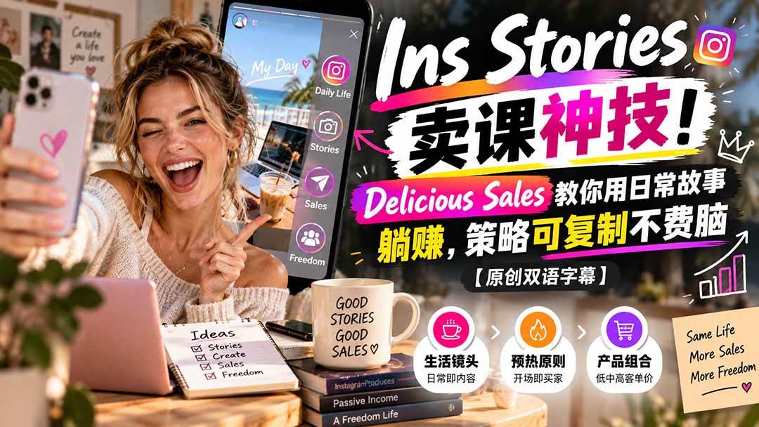 (20767期)Ins Stories 卖课神技!Delicious Sales 教你用日常故事躺赚,策略可复制不费脑【原创双语字幕】亿创资源网_优质资源分享平台_一站式资源获取亿创资源网 | 优质资源分享平台_一站式资源获取