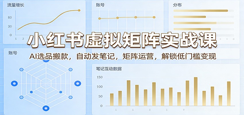 小红书虚拟矩阵实战课：AI选品搬款，自动发笔记，矩阵运营，解锁低门槛变现 - 第1张
