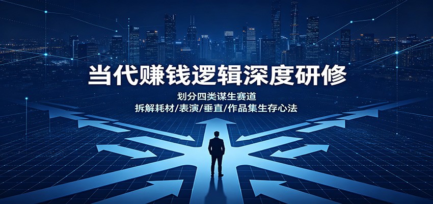 当代赚钱逻辑深度研修：划分四类谋生赛道，拆解耗材/表演/垂直/作品集生存心法亿创资源网_优质资源分享平台_一站式资源获取亿创资源网 | 优质资源分享平台_一站式资源获取