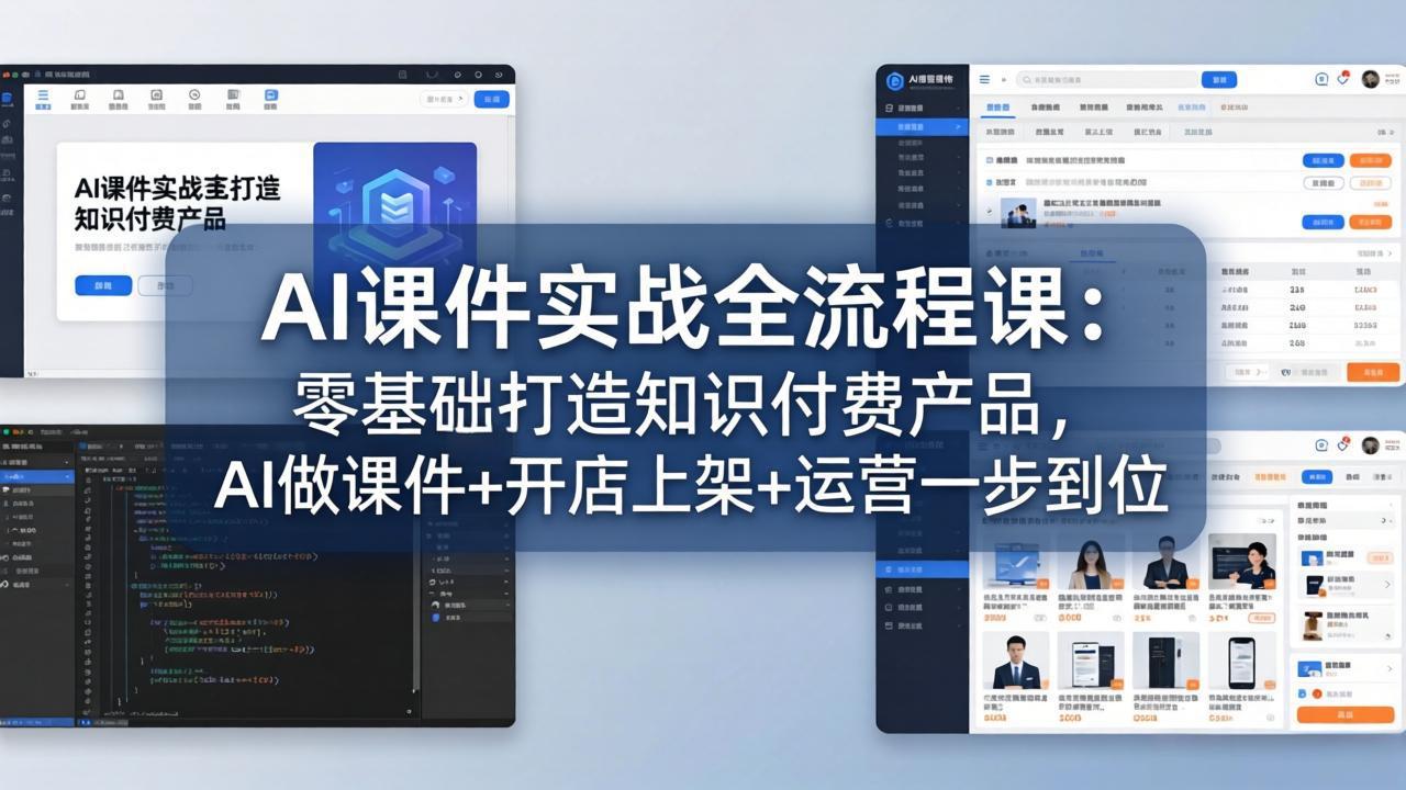 AI课件实战全流程课：零基础打造知识付费产品，AI做课件+开店上架+运营一步到位亿创资源网_优质资源分享平台_一站式资源获取亿创资源网 | 优质资源分享平台_一站式资源获取