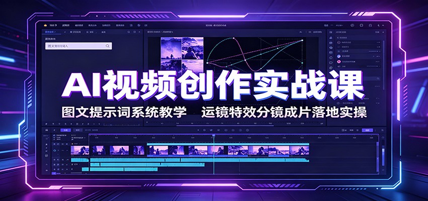 AI视频创作实战课：图文提示词系统教学，运镜特效分镜成片落地实操亿创资源网_优质资源分享平台_一站式资源获取亿创资源网 | 优质资源分享平台_一站式资源获取