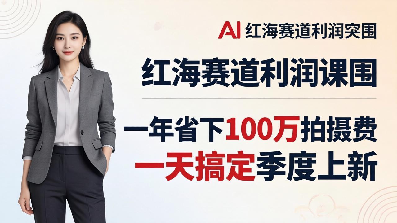 服装老板AI模特图课：一年省下100万拍摄费，一天搞定季度上新，红海赛道利润突围亿创资源网_优质资源分享平台_一站式资源获取亿创资源网 | 优质资源分享平台_一站式资源获取