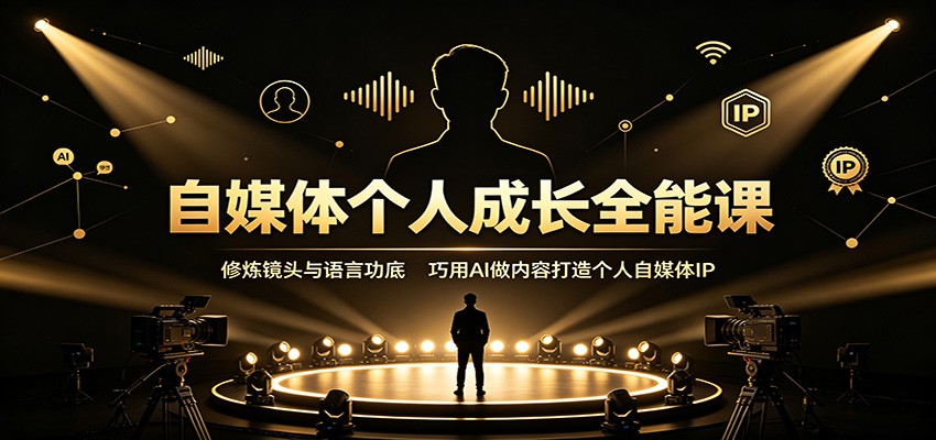 自媒体个人成长全能课：修炼镜头与语言功底，巧用AI做内容打造个人自媒体IP亿创资源网_优质资源分享平台_一站式资源获取亿创资源网 | 优质资源分享平台_一站式资源获取