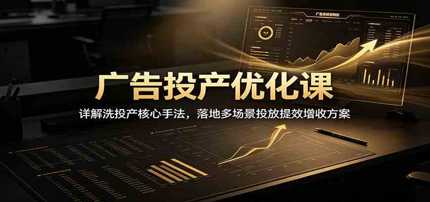 广告投产优化课：详解洗投产核心手法，落地多场景投放提效增收方案亿创资源网_优质资源分享平台_一站式资源获取亿创资源网 | 优质资源分享平台_一站式资源获取