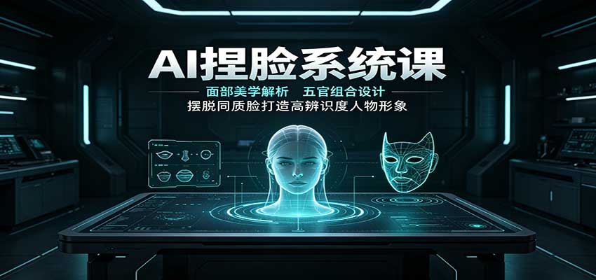 AI捏脸系统课：面部美学解析，五官组合设计，摆脱同质脸打造高辨识度人物形象亿创资源网_优质资源分享平台_一站式资源获取亿创资源网 | 优质资源分享平台_一站式资源获取