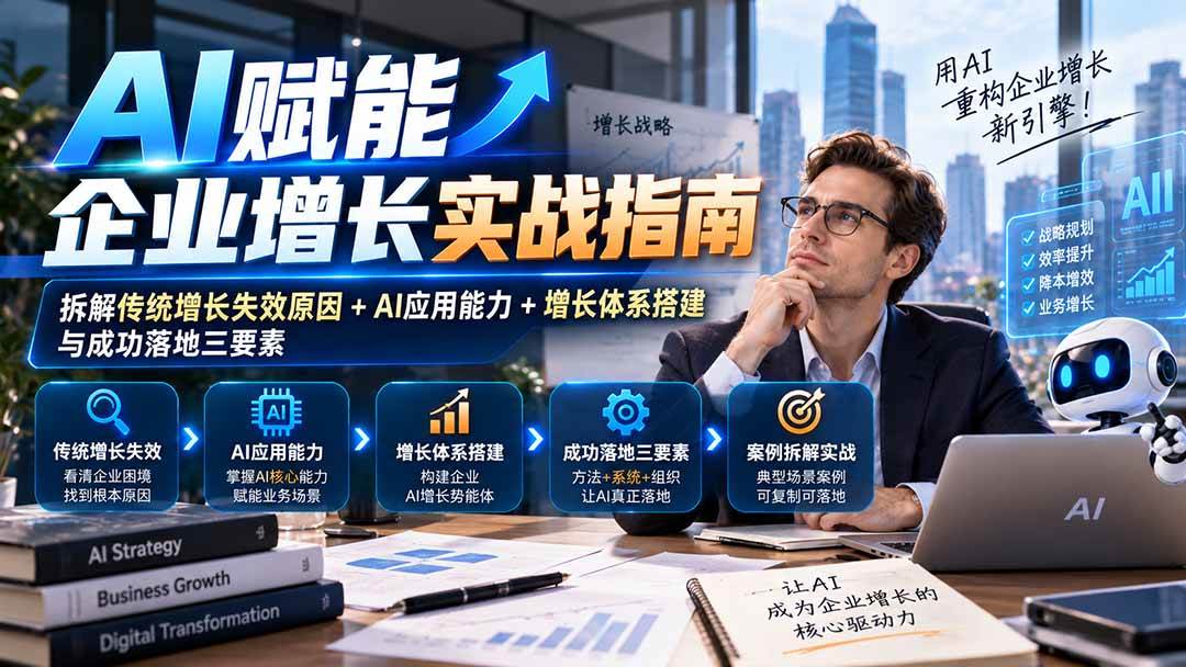 （20850期）【无水印】AI赋能企业增长实战指南：拆解传统增长失效原因+AI应用能力+增长体系搭建与成功落地三要素亿创资源网_优质资源分享平台_一站式资源获取亿创资源网 | 优质资源分享平台_一站式资源获取