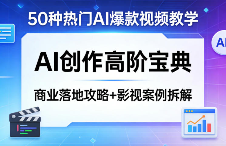 50种热门AI爆款视频教学，AI创作高阶宝典，商业落地攻略+影视案例拆解亿创资源网_优质资源分享平台_一站式资源获取亿创资源网 | 优质资源分享平台_一站式资源获取