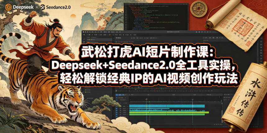 武松打虎AI短片制作课：Deepseek+Seedance2.0全工具实操，轻松解锁经典IP的AI视频创作玩法亿创资源网_优质资源分享平台_一站式资源获取亿创资源网 | 优质资源分享平台_一站式资源获取
