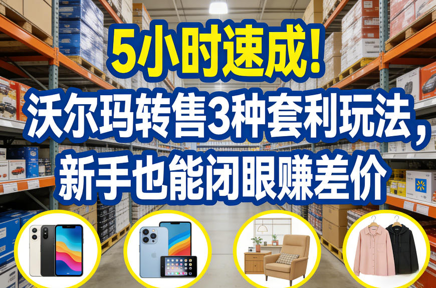 5小时速成!沃尔玛转售3种套利玩法,新手也能闭眼賺差价亿创资源网_优质资源分享平台_一站式资源获取亿创资源网 | 优质资源分享平台_一站式资源获取