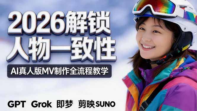 2026独创解锁人物一致性：AI真人版MV制作，不讲空话，不拼概念，全流程实操亿创资源网_优质资源分享平台_一站式资源获取亿创资源网 | 优质资源分享平台_一站式资源获取
