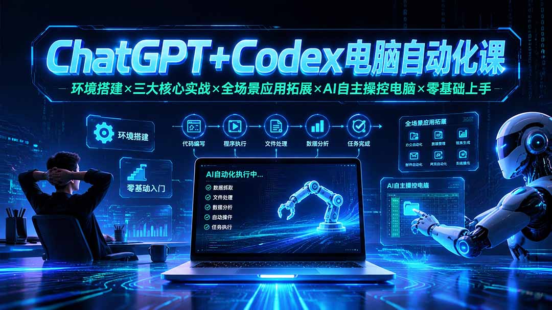 ChatGPT+Codex电脑自动化课：环境搭建×三大核心实战×全场景应用拓展×AI自主操控电脑×零基础上手亿创资源网_优质资源分享平台_一站式资源获取亿创资源网 | 优质资源分享平台_一站式资源获取