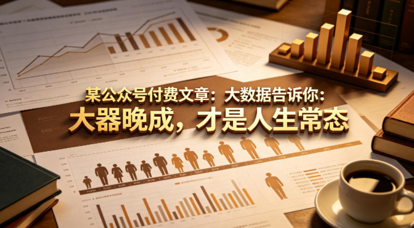 某公众号付费文章：大数据告诉你：大器晚成，才是人生常态亿创资源网_优质资源分享平台_一站式资源获取亿创资源网 | 优质资源分享平台_一站式资源获取