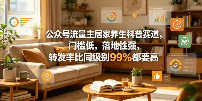 公众号流量主居家养生科普赛道，门槛低，落地性强，转发率比同级别99％都要高亿创资源网_优质资源分享平台_一站式资源获取亿创资源网 | 优质资源分享平台_一站式资源获取