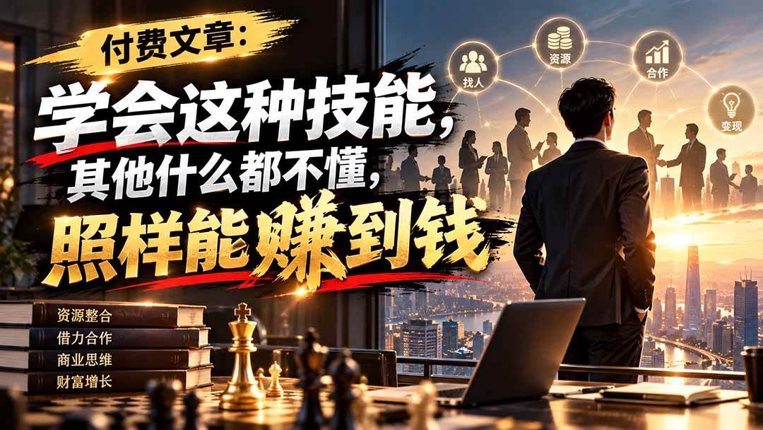 （20920期）付费文章：学会这种技能，其他什么都不懂，照样能賺到钱亿创资源网_优质资源分享平台_一站式资源获取亿创资源网 | 优质资源分享平台_一站式资源获取