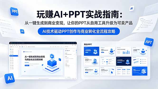 玩赚AI+PPT实战指南-更新5月13：从一键生成到商业变现，让你的PPT从自用工具升级为可卖产品亿创资源网_优质资源分享平台_一站式资源获取亿创资源网 | 优质资源分享平台_一站式资源获取