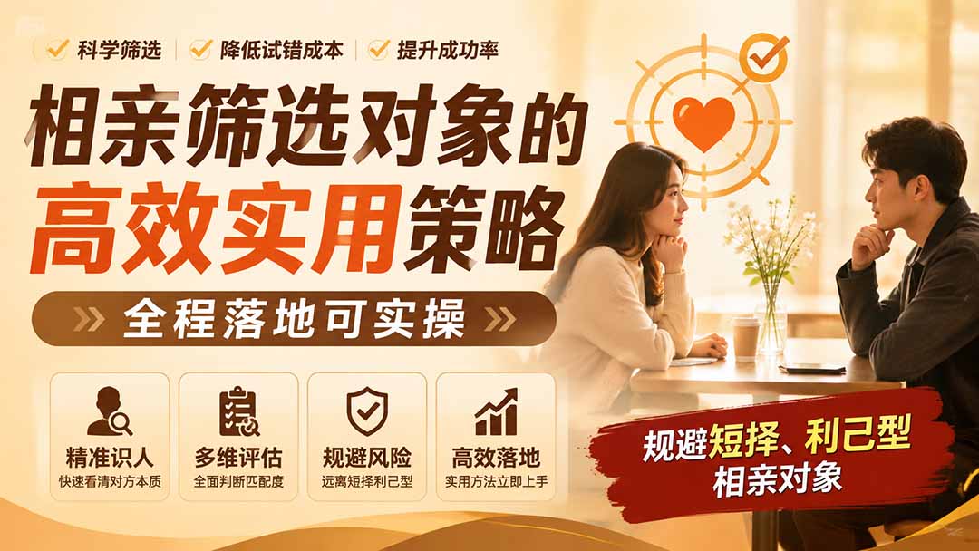 付费文章：相亲筛选对象的高效实用策略，全程落地可实操，规避短择、利己型相亲对象亿创资源网_优质资源分享平台_一站式资源获取亿创资源网 | 优质资源分享平台_一站式资源获取