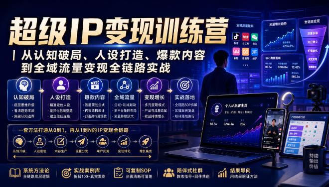 超级IP变现训练营｜从认知破局、人设打造、爆款内容到全域流量变现全链路实战亿创资源网_优质资源分享平台_一站式资源获取亿创资源网 | 优质资源分享平台_一站式资源获取