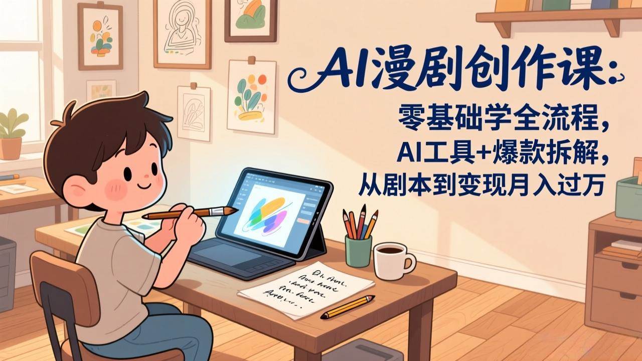 （17519期）AI漫剧创作课：零基础学全流程，AI工具+爆款拆解，从剧本到变现月入过万亿创资源网_优质资源分享平台_一站式资源获取亿创资源网 | 优质资源分享平台_一站式资源获取
