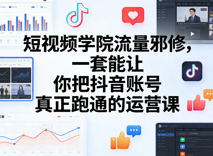 短视频学院流量邪修,一套能让你把抖音账号真正跑通的运营课亿创资源网_优质资源分享平台_一站式资源获取亿创资源网 | 优质资源分享平台_一站式资源获取