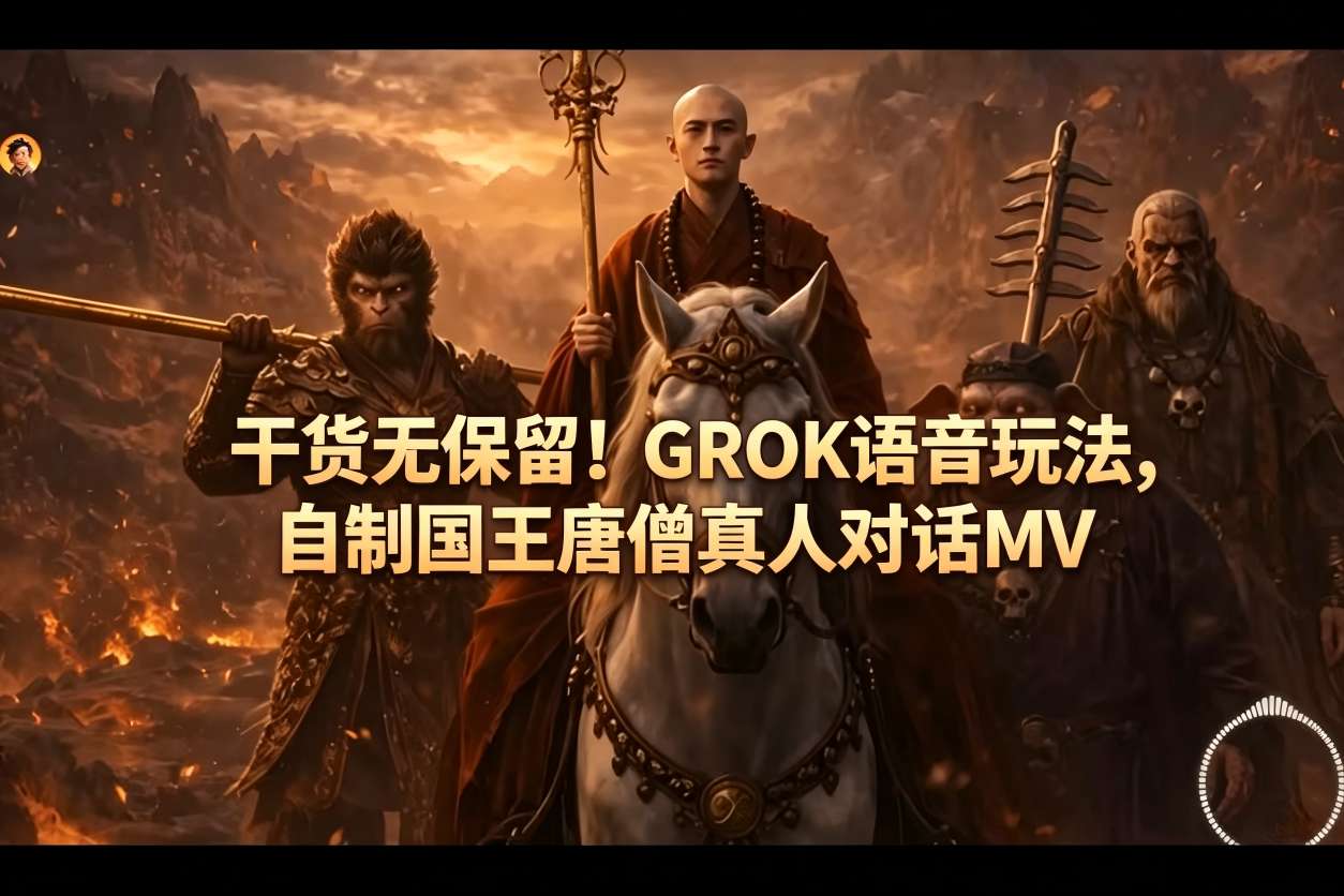 干货无保留！GROK语音玩法，自制国王唐僧真人对话MV亿创资源网_优质资源分享平台_一站式资源获取亿创资源网 | 优质资源分享平台_一站式资源获取