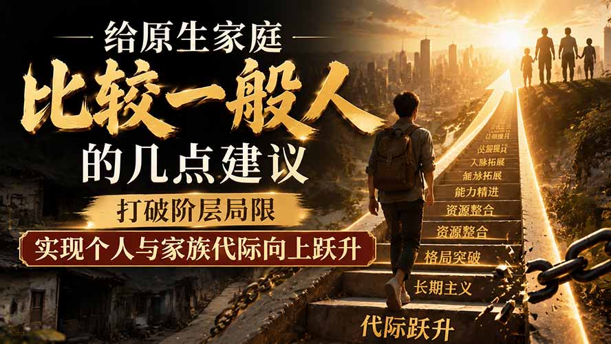 付费文章：给原生家庭比较一般人的几点建议，打破阶层局限，实现个人与家族代际向上跃升亿创资源网_优质资源分享平台_一站式资源获取亿创资源网 | 优质资源分享平台_一站式资源获取