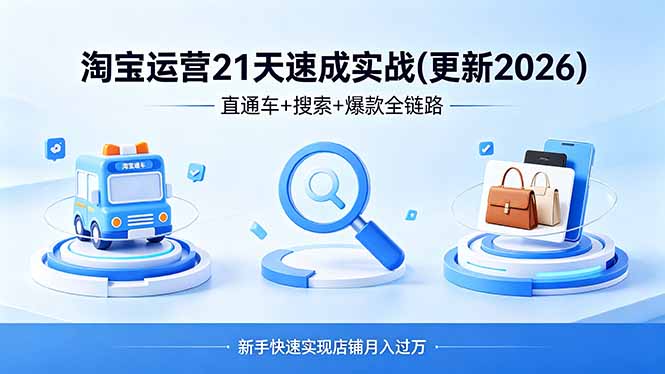 淘宝运营21天速成实战(更新4月亿创资源网_优质资源分享平台_一站式资源获取亿创资源网 | 优质资源分享平台_一站式资源获取