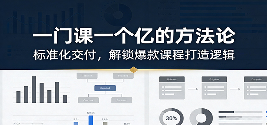 一门课一个亿的方法论：标准化交付，解锁爆款课程打造逻辑亿创资源网_优质资源分享平台_一站式资源获取亿创资源网 | 优质资源分享平台_一站式资源获取