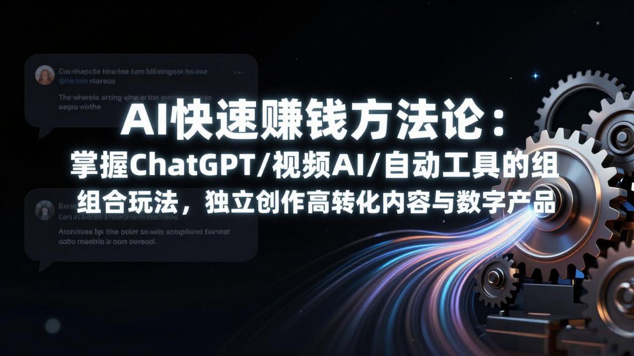 AI快速赚钱方法论：掌握ChatGPT/视频AI/自动化工具的组合玩法，独立创作高转化内容与数字产品亿创资源网_优质资源分享平台_一站式资源获取亿创资源网 | 优质资源分享平台_一站式资源获取