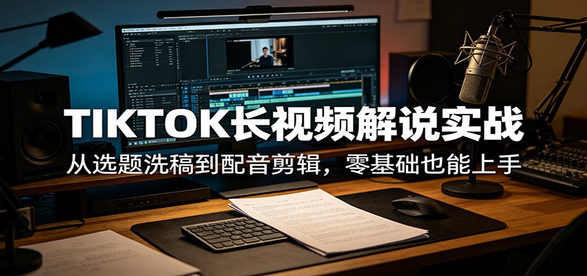 TIKTOK长视频解说实战：从选题洗稿到配音剪辑，零基础也能上手亿创资源网_优质资源分享平台_一站式资源获取亿创资源网 | 优质资源分享平台_一站式资源获取