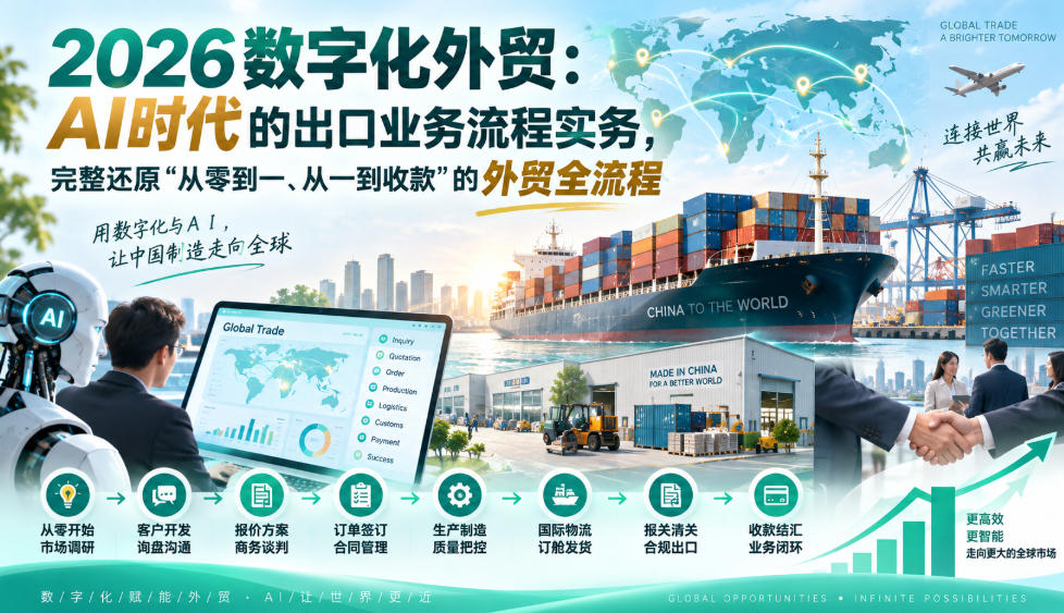 2026数字化外贸：AI时代的出口业务流程实务，完整还原”从零到一、从一到收款”的外贸全流程亿创资源网_优质资源分享平台_一站式资源获取亿创资源网 | 优质资源分享平台_一站式资源获取