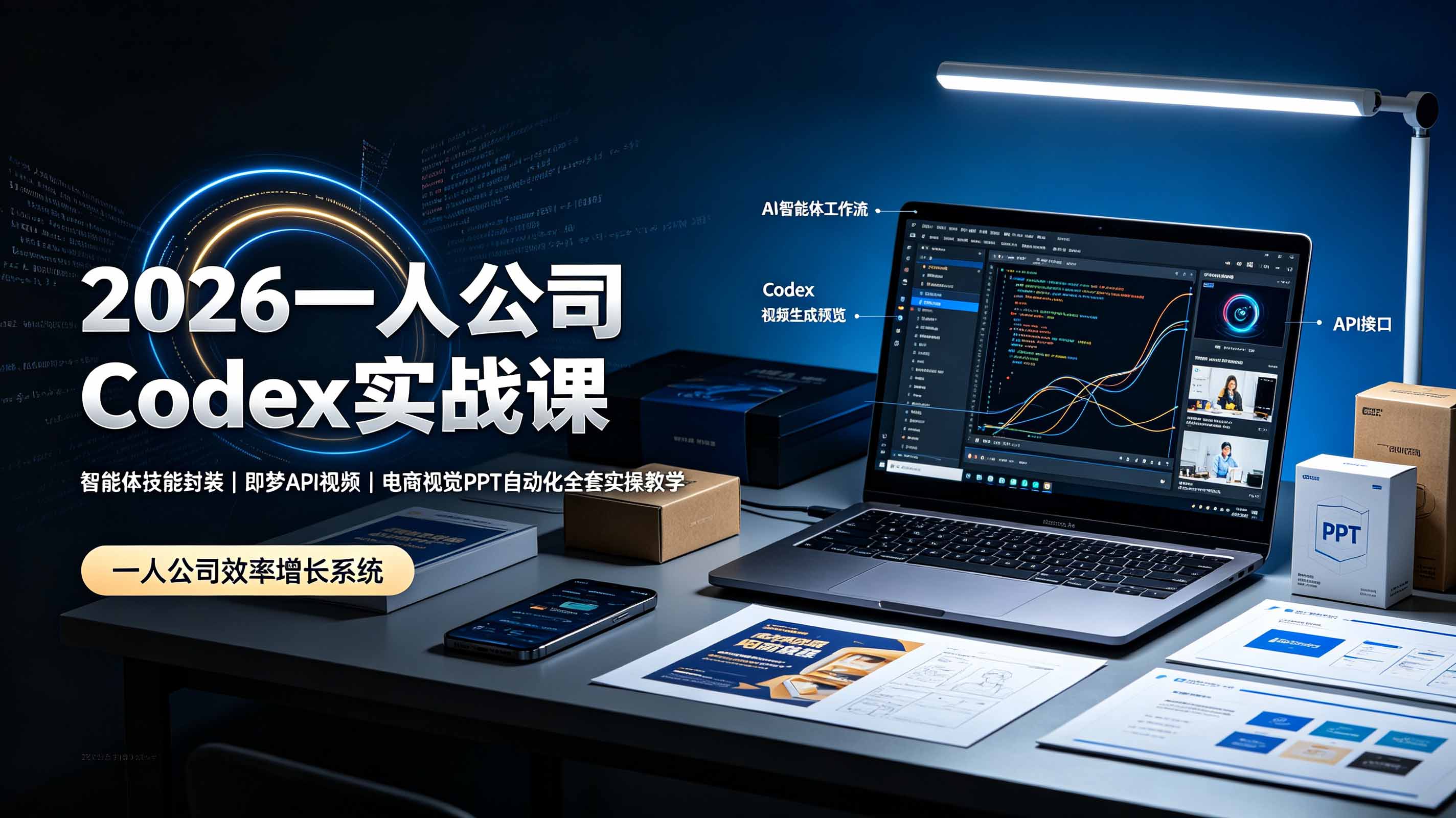 2026一人公司Codex实战课◆智能体技能封装｜即梦API视频｜电商视觉PPT自动化全套实操教学亿创资源网_优质资源分享平台_一站式资源获取亿创资源网 | 优质资源分享平台_一站式资源获取