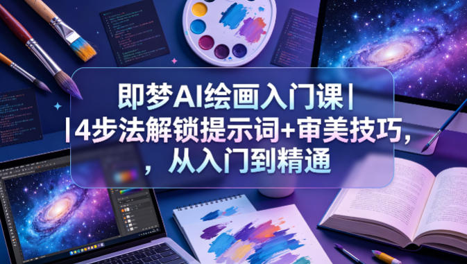 即梦AI绘画入门课｜4步法解锁提示词+审美技巧，从入门到精通亿创资源网_优质资源分享平台_一站式资源获取亿创资源网 | 优质资源分享平台_一站式资源获取